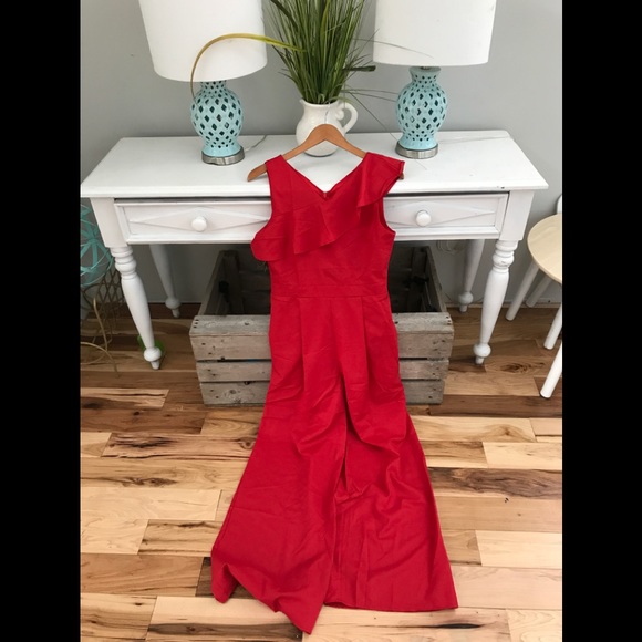 francesca's red jumpsuit